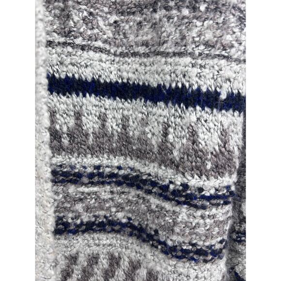 Lucky Brand Gray Blue Silver Hooded Knit Cardigan Sweater Coat Small - Picture 5 of 11